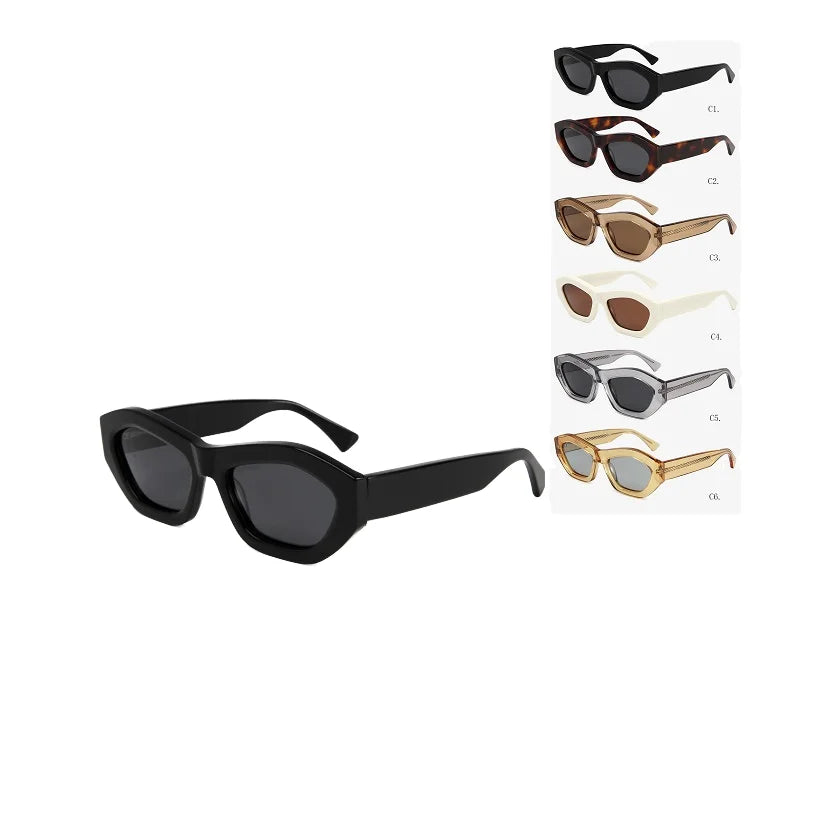 Factory Small Retro Vintage Unisex Sunglasses for Women OEN Factory Polarized Luxury Square Acetate Sunglasses
