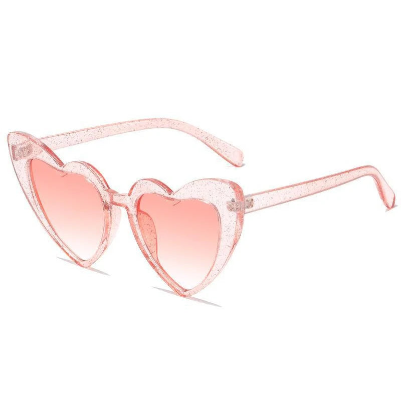2025 Big Hot Cute Heart Shape Ladies  Fashion Party Concert Uv400 Candy Color Metal Hinges Good Quality Sunglasses Women