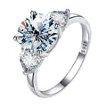 Gra Certified Real 3CT Big Moissanite Diamond Ring for Women Double Heart Zircon 925 Sterling Silver Engagement Luxury Jewelry