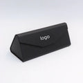 Wholesale Eyewear Optical Hard case Foldable Sunglasses Leather Triangle Glasses case Custom logo Folding Sunglasses case Box