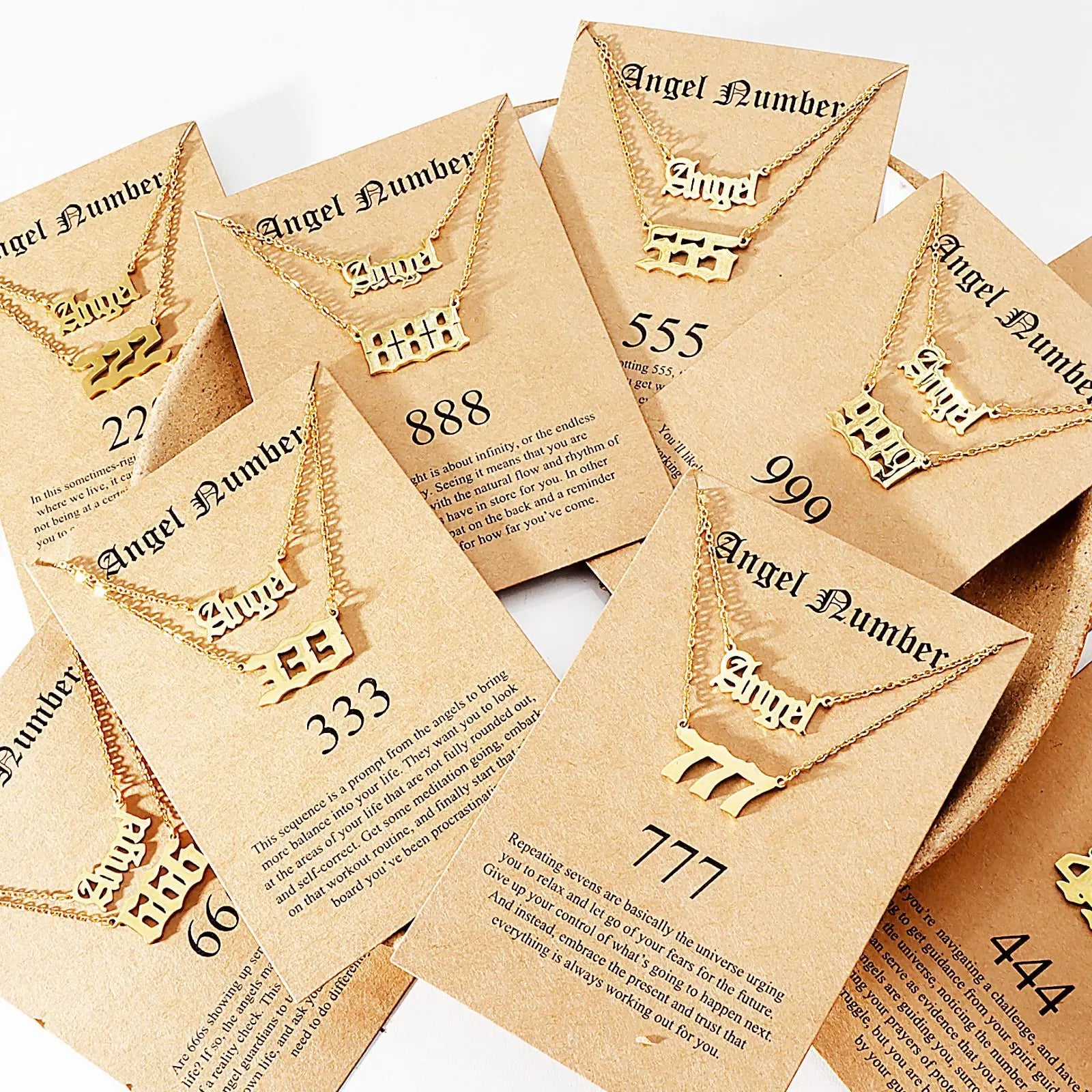 Wholesale Delicate Stainless Steel Necklace Meaningful Letter Angel Necklace Custom Digital Necklace for Women Men