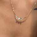 2022 Dazan New Ins 18k Gold Plated Tarnish Free Stainless Steel Cubic Zirconia Crown Smile Link Chain Necklace for Women