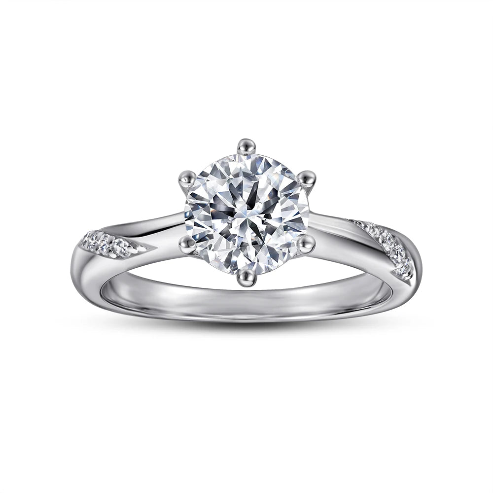 Wholesale 925 Sterling Silver Ring 416 Engagement CZ Diamond Rhodium Plating for Women