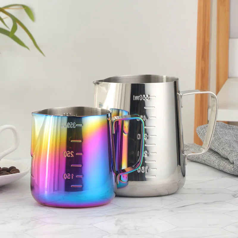 Multi Coffee Latte Jugs Espresso Stainless Steel Milk Frothing Measuring Cup