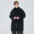 Men's Stylish Winter Casual Overcoat Long Lamb Wool and Fleece Trench Warm Jacket