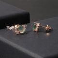 OL0918 Abiding Jewellery Manufacturer 2024 New Designs 925 Sterling Silver Natural 5x7mm Oval Moss Agate Stud Earrings