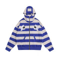 Hoodies Manufacturer Custom Heavyweight Full Zip up Hoodie Oversize Contrasting Stripes Path Embroidery Hoodies Men