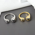 SC Hot Selling Fashion Silver Gold Geometric Rings Trendy Smooth Open Rings Vintage Finger Statement Rings for Women