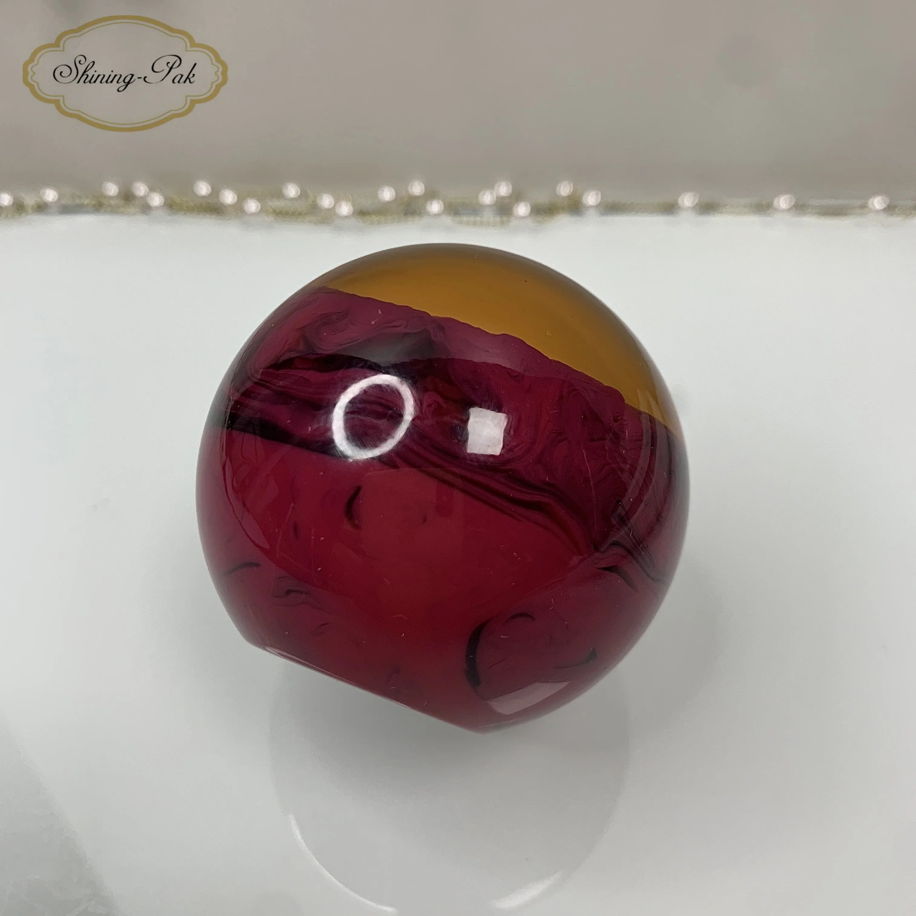 Custom 15Mm Red Shiny Marbled Spherical Perfume Cap Resin Sphere Perfume Bottle Caps
