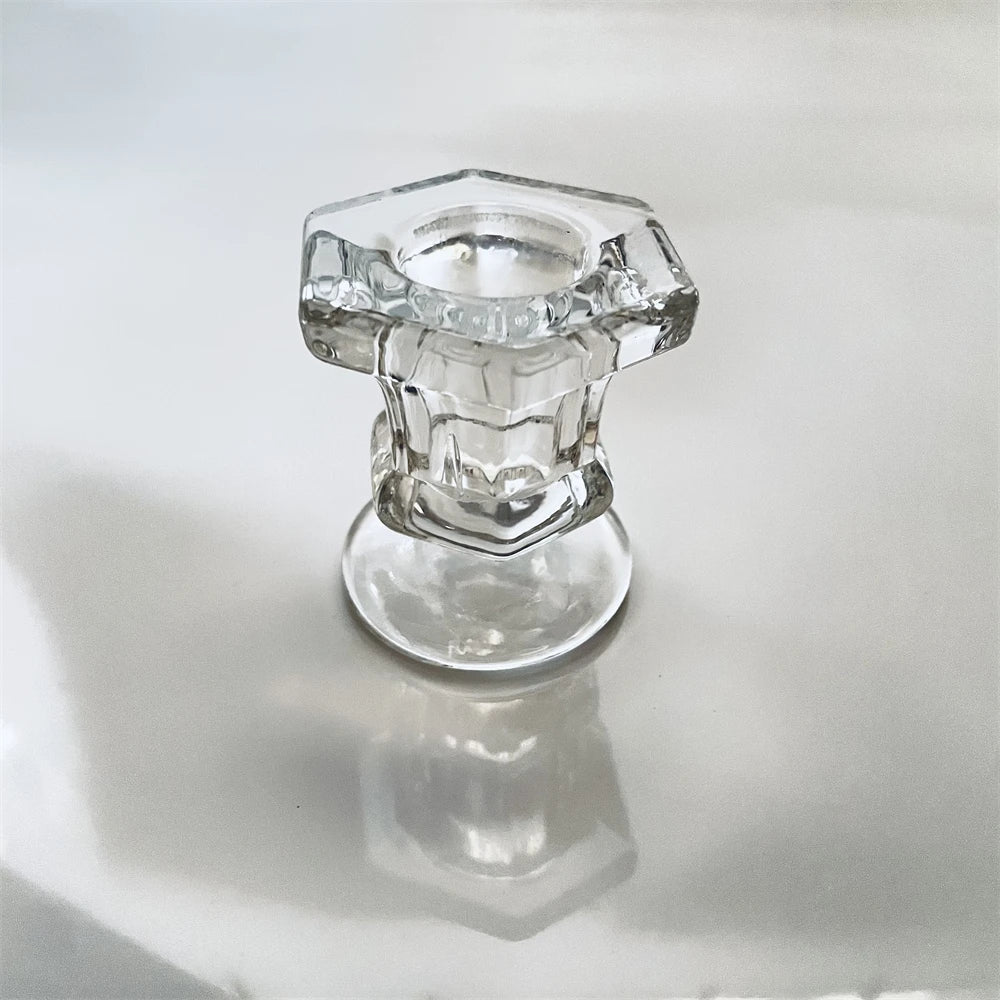 Irregular Glass Home Decor Votive Candle Holder Christmas Wedding Candelabra with Taper Candle for Occasions