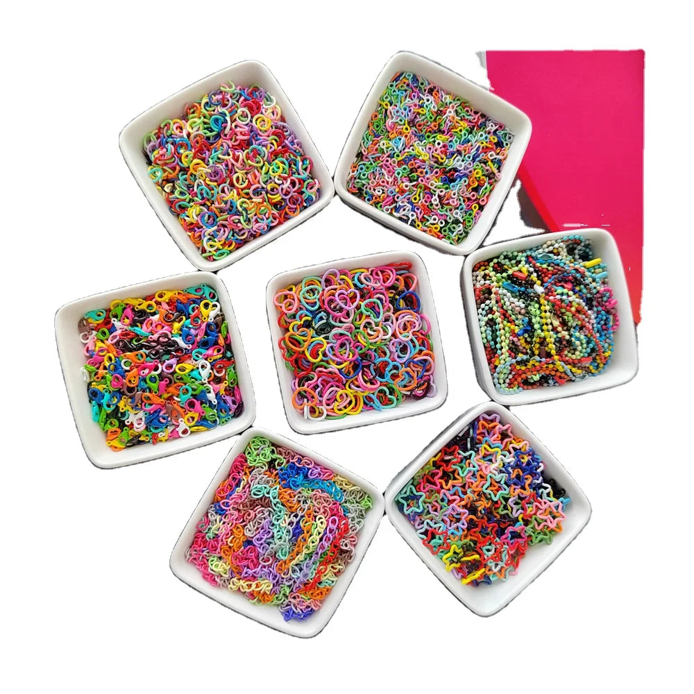 100pcs Rainbow Color Keyring Lobster Rings Clasp Hooks for Diy Necklace Jewelry Making Keychain Connector Hanging Accessories