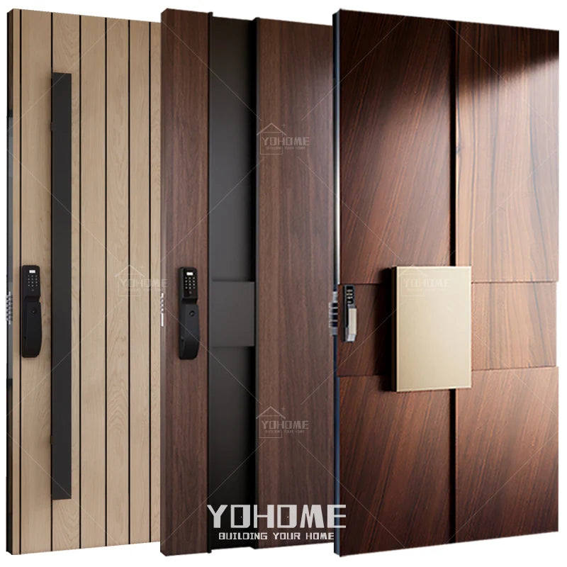 American Style Apartment Flat Teak Wood Main Door Designs Luxury Pivot Main Wooden Door Design Plywood Door MegaBDM