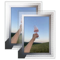 Silver Certificate Glass Frames Diploma Frame for Tabletop and Wall Display Crystal Frame with Patterns