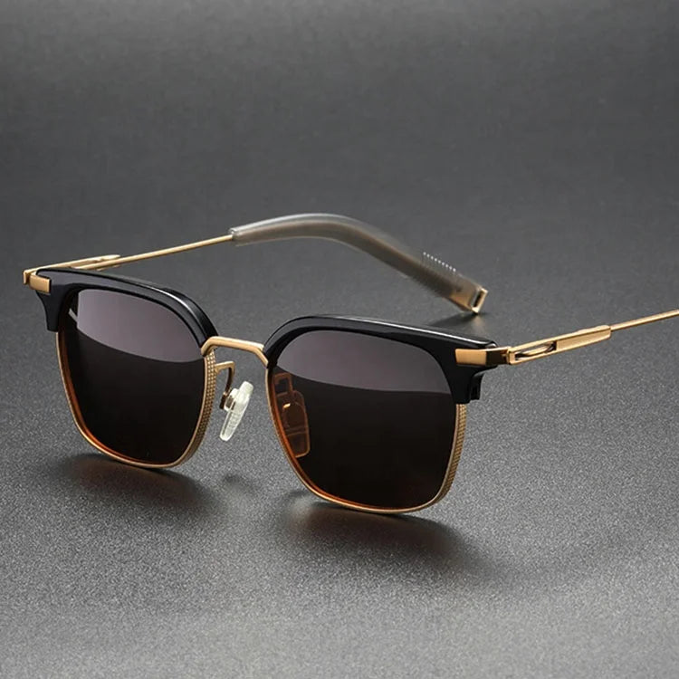 2023 Luxury Titanium Sunglasses for Men Gold Frame Private Label Luxury Brand Gafas De Sol Verano