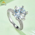 Goldleaf 5CT D Color VVS Moissanite Heart Shape Classic Engagement Ring Silver Plated Third Party Certified Wedding Rings