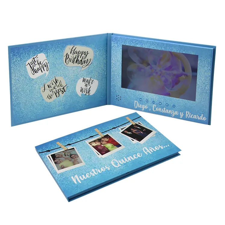 Newest Invitation Paper Art Craft Business Lcd Screens Greeting Gift Box for Promotion Advertising Card Booklet Video Brochure