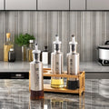 Wood Multi-functional Standing Type Kitchen Seasoning Bottle Rack Hole Design Space-saving Spice Shelf Stove Use Organization