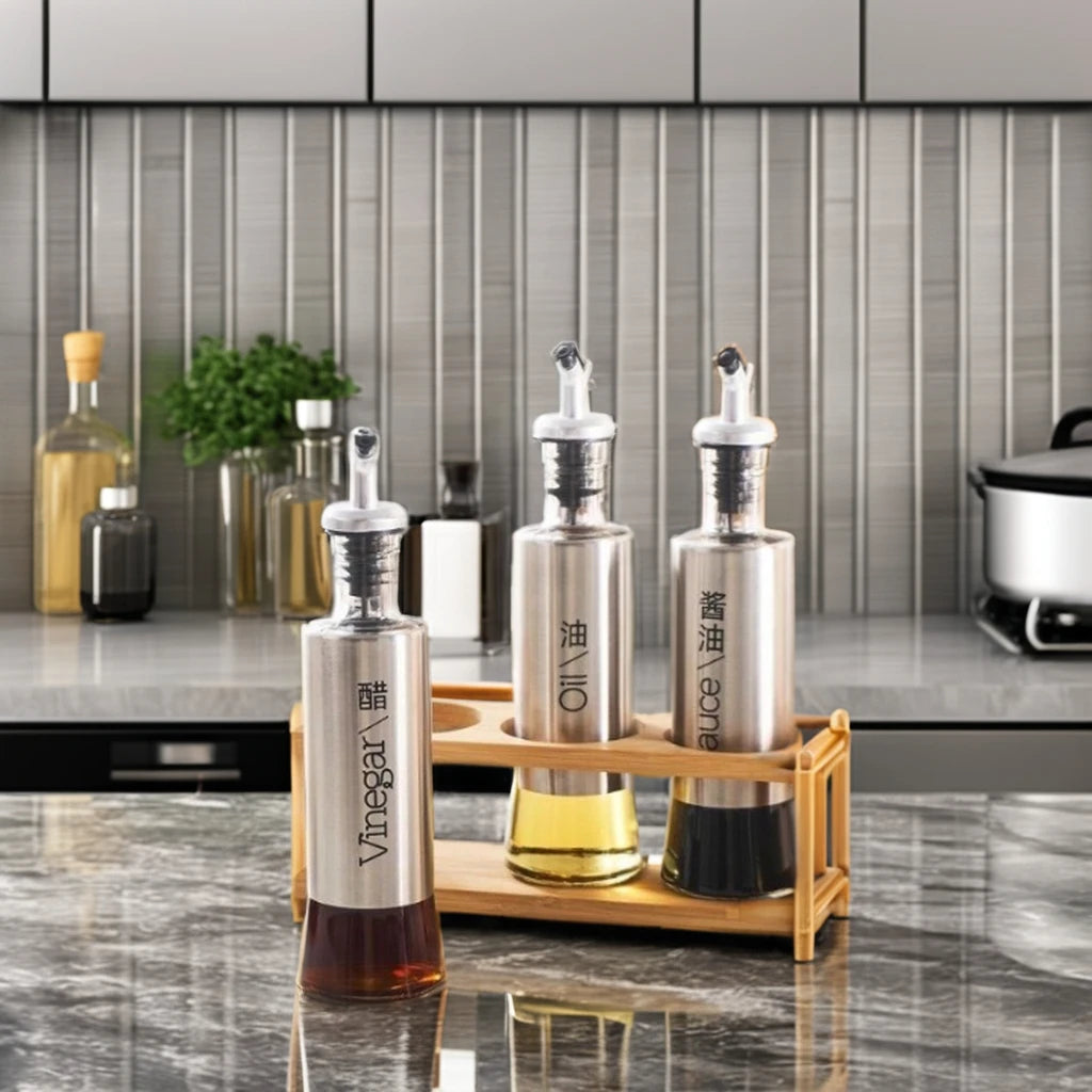 Wood Multi-functional Standing Type Kitchen Seasoning Bottle Rack Hole Design Space-saving Spice Shelf Stove Use Organization