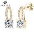 Classic 925 Sterling Silver Piercing Earring Exquisite 6.5mm 4 Claw D Color VVS1 1 Carat 1ct Moissanite Stud Earrings for Women