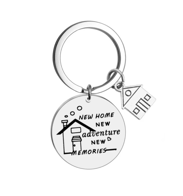 New Home New Adventures New Memories Keychain Customized Personalized New Home House Housewarming Gift Keyring