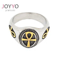 Factory Manufacturer Ankh Ring Silver Gold Mens Stainless Steel Signet Ring for Men