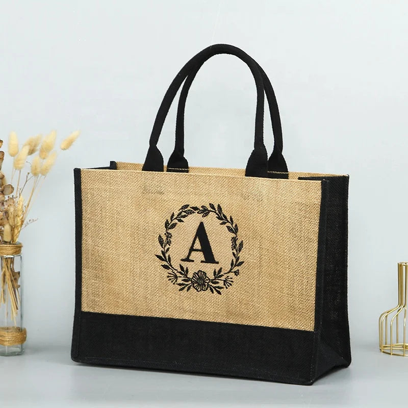 New Arrival Eco Cheap Custom logo Jute Gift Tote Bag for Wedding