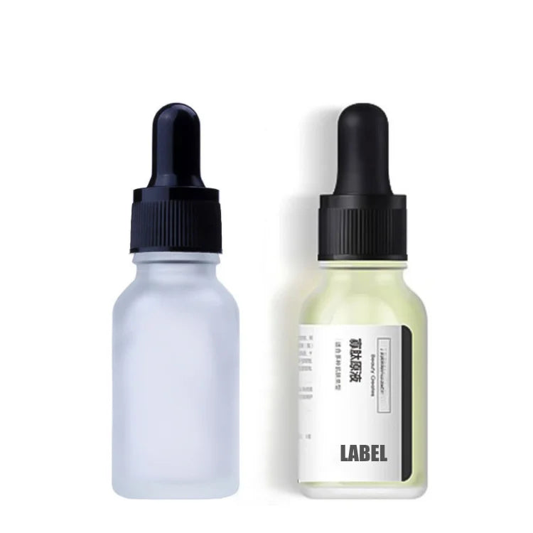 Hot Sale Frosted Matte Essence Oil Container 15ml Label Essential Oil Dropper Glass Bottles for Skincare Cosmetic Packaging