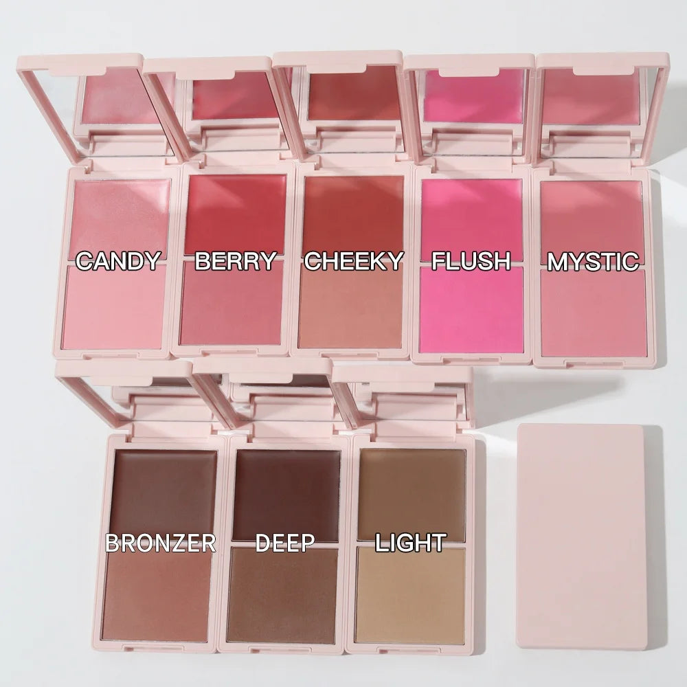 Wholesale Custom High Pigment Waterproof Blush Palette Private Label Cheek Is Red Long Lasting Vegan Makeup Cream Blush Palette