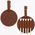 Small MOQ Custom Logo Adjustable Strap Five Slots Round Pu Leather or Leather Golf Tee Holder for Bag Belt