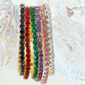 Hot Sale White Rose Gold Plated Jewelry Bracelet Adjustable Colorful Cubic Zircon Tennis Bracelets for Women Bijoux Femme
