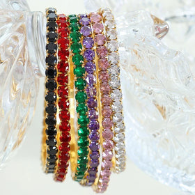 Hot Sale White Rose Gold Plated Jewelry Bracelet Adjustable Colorful Cubic Zircon Tennis Bracelets for Women Bijoux Femme