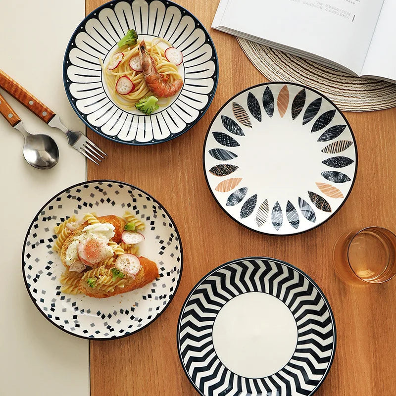 Solhui Wholesale Color Glazed Ceramic Porcelain Restaurant Kitchen Dinner Dishes Plates