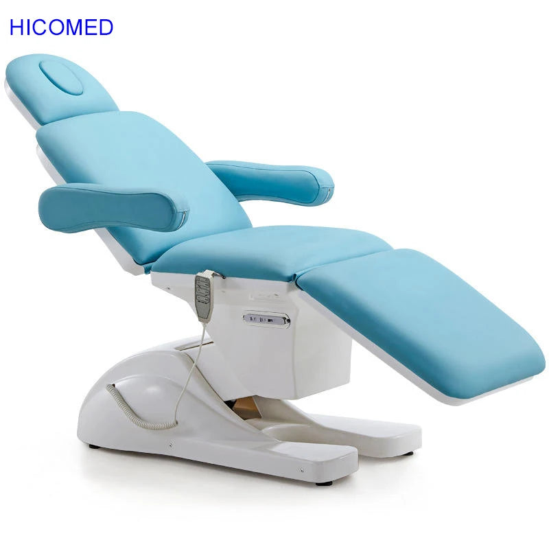HICOMED Electric 3 Motor Massage Tattoo Facial Chair Sky Blue Body Therapy Facial Bed Massage Table Customized