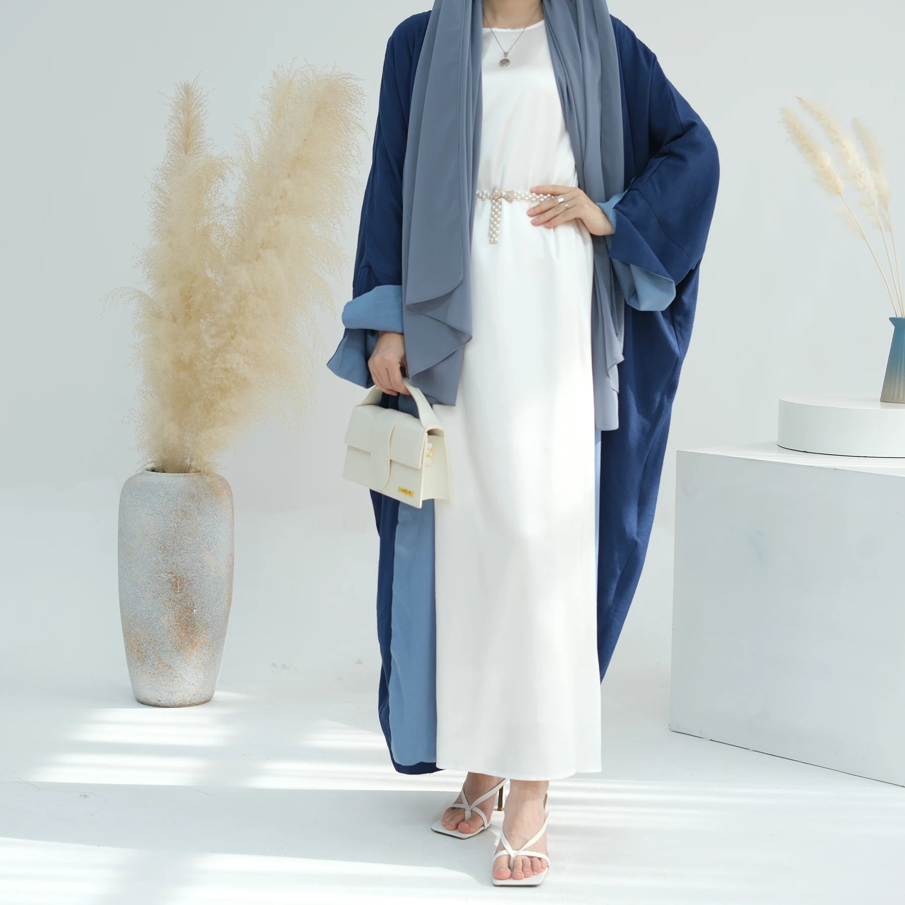 2026 Loriya New Islamic Clothing EID Ramadan Linen Reversible Cardigan Women's Dresses Open Abaya Women Muslim Dress Dubai Abaya