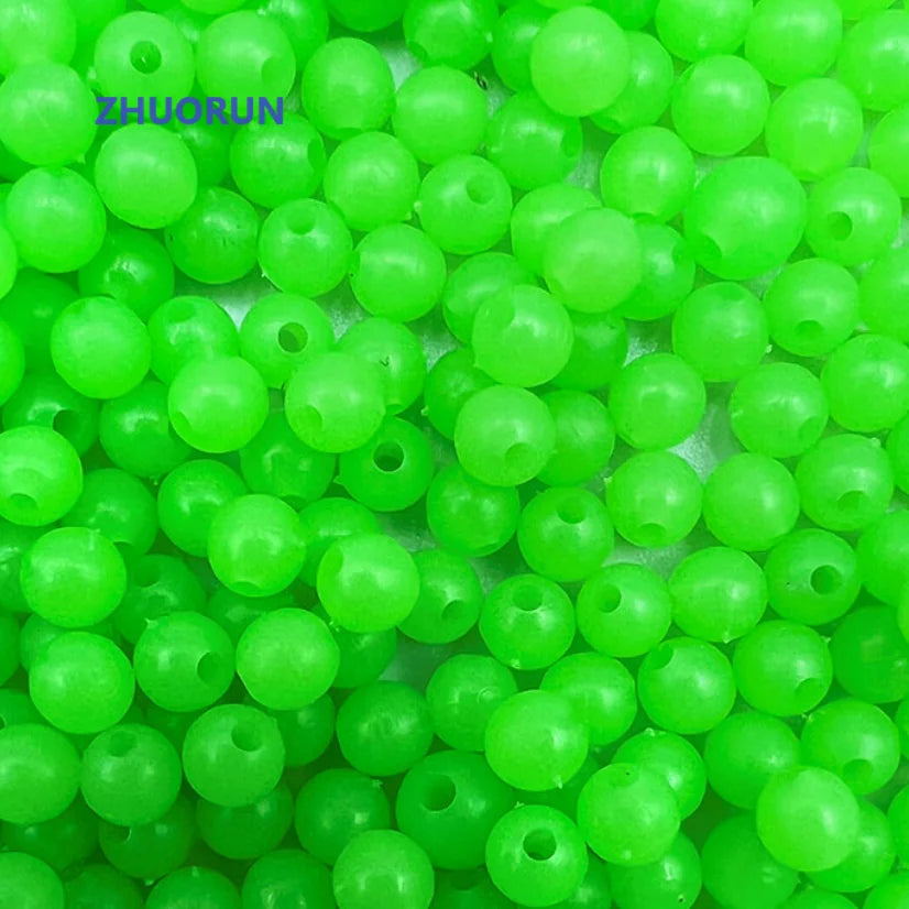 ZHUO RUN Round Oval Shape Glow in the Dark Luminous Fishing Beads Green Plastic on Sale