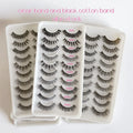 Wholesale Ultra Lightweight Soft Band Self-adhesive Reusable False Faux Mink Full Strip Eyelashes 3D Human Hair Natural Strip