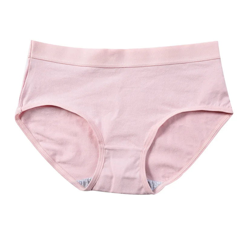 Wholesale Women's Panties High-Waist Comfortable Breathable Trunks Solid Color No Trace Underwear
