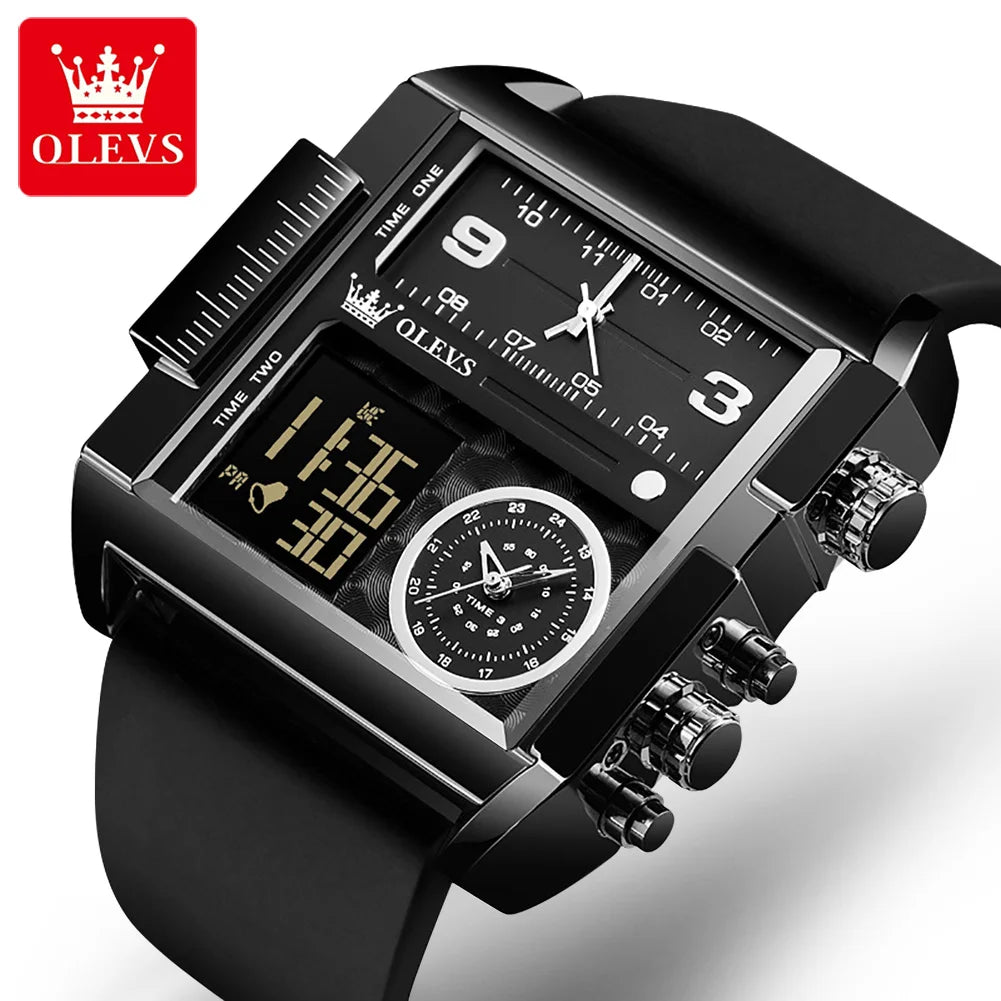 OLEVS 1101  Casual Electronic Wrist Watch for Student Chronograph Alarm Sport Digital Watches Wholesale New Square Watches