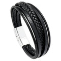 Minimalist Woven Leather Bracelet for Men - Versatile and Simple Design with Magnetic Clasp a Stylish Wristband