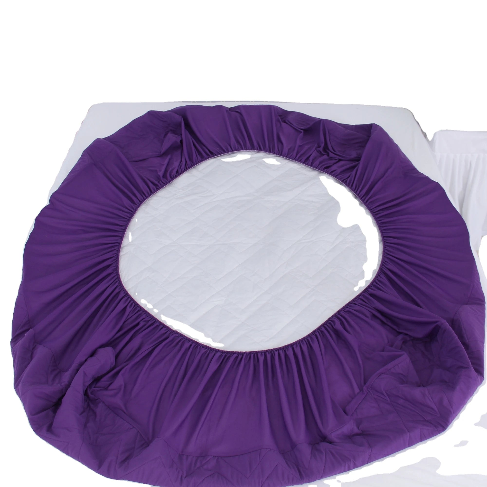 Tpu Film Textile Quilted Fitted Sheet Mattress Protector Waterproofpurple Bedroom OEM 100% Polyester 40 Adults Plain Knitted