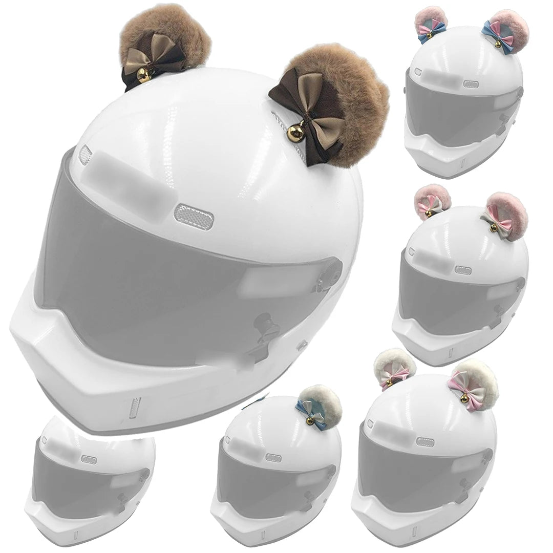 Detachable New Plush Panda Ear Accessories for Full Face Ski Motorcycle Helmets Bear Ears Design