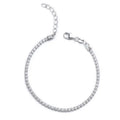 Minimalist 925 Sterling Silver Tennis Bracelet Personalized Chain & Link with CZ Pave Adjustable Fine Jewelry