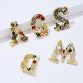 Jachon Fashion Charm Diamond Rhinestone Crystal Pearl Hollow Letter Word Brooch Pin Brooches Women Jewelry Accessory