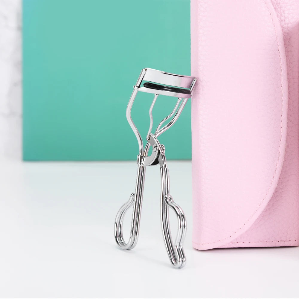 Silver Wide Handle Lash Curler Custom Eyelash Curler With Double Ring Handle