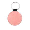 Wholesales Blank Sublimation Colorful PU Leather Keychain Gift Heat Transfer Printing Round Shape Keyring