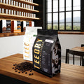 AT PACK Custom Logo 250g 1KG Coffee Roasters Matte Black White Eco-Friendly Flat Bottom Coffee Beans Zipper Bag With Valve Gold