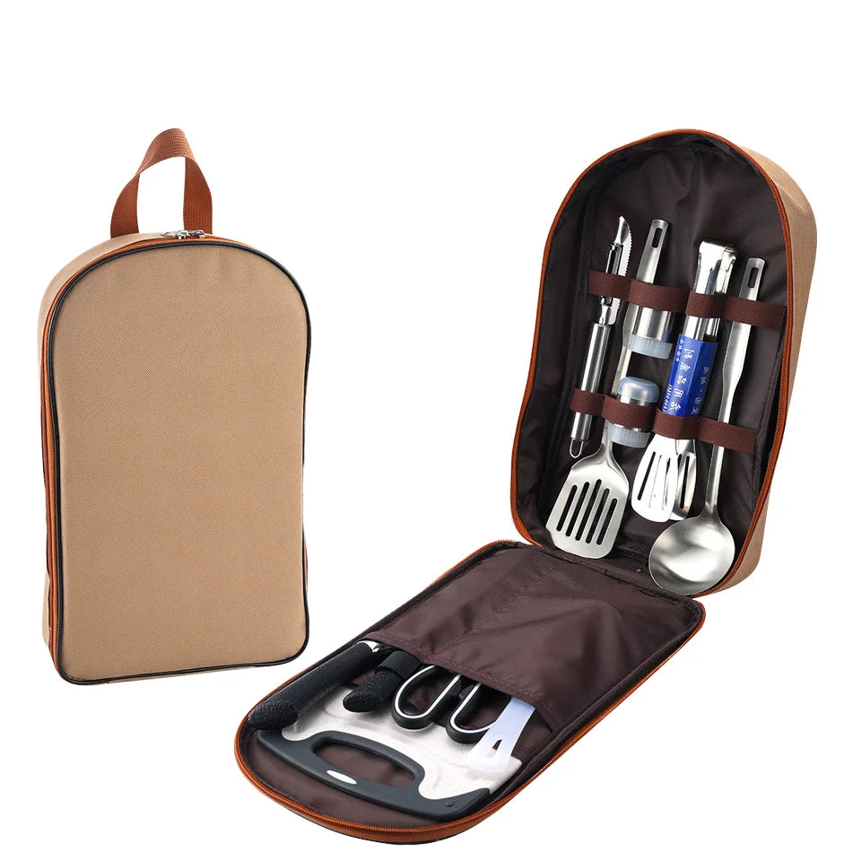 Outdoor Knives Cutting Boards Portable Camping Equipment Travel Cutlery Accessory Barbecue Wholesale Kitchenware Sets