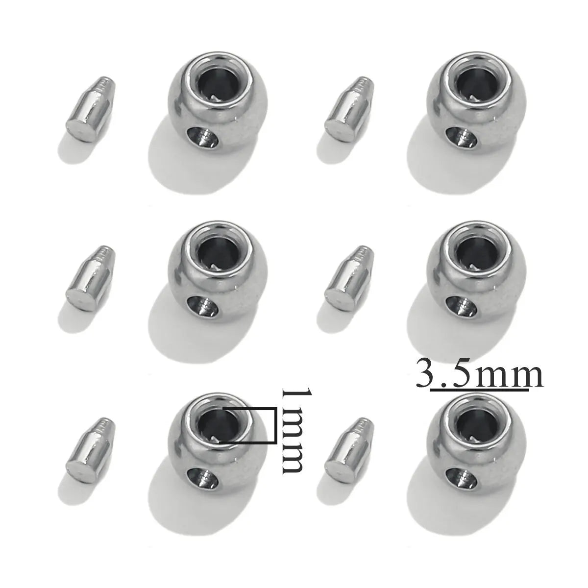 Stainless Steel  Crimp End Bead Positioning Stopper Spacer Locating Bead for Jewelry Making DIY Bracelet End Clip Clasp