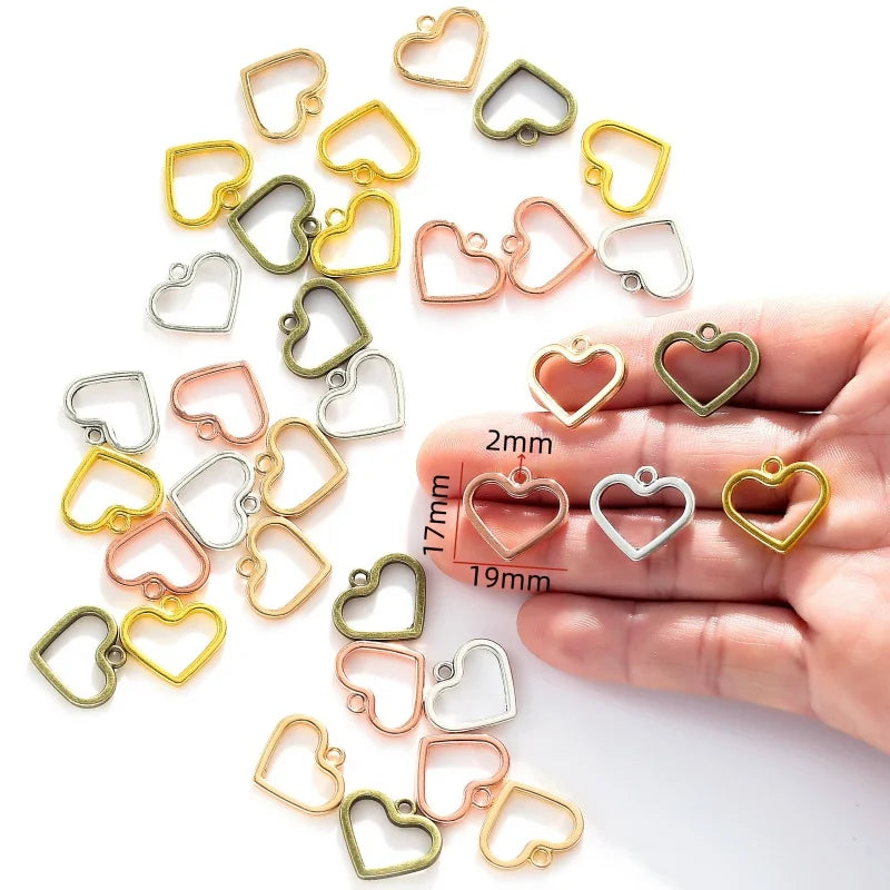 5 Colours Heart Charms for Earring Necklace Pendant  DIY Jewelry Making Accessories Crafts 19*17mm A115