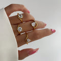 2026 Dazan Autumn Winter New Ins Trendy 18k Pvd Gold Plated Stainless Steel Polished Minimalist Elegant Zircon 4 Design Ring